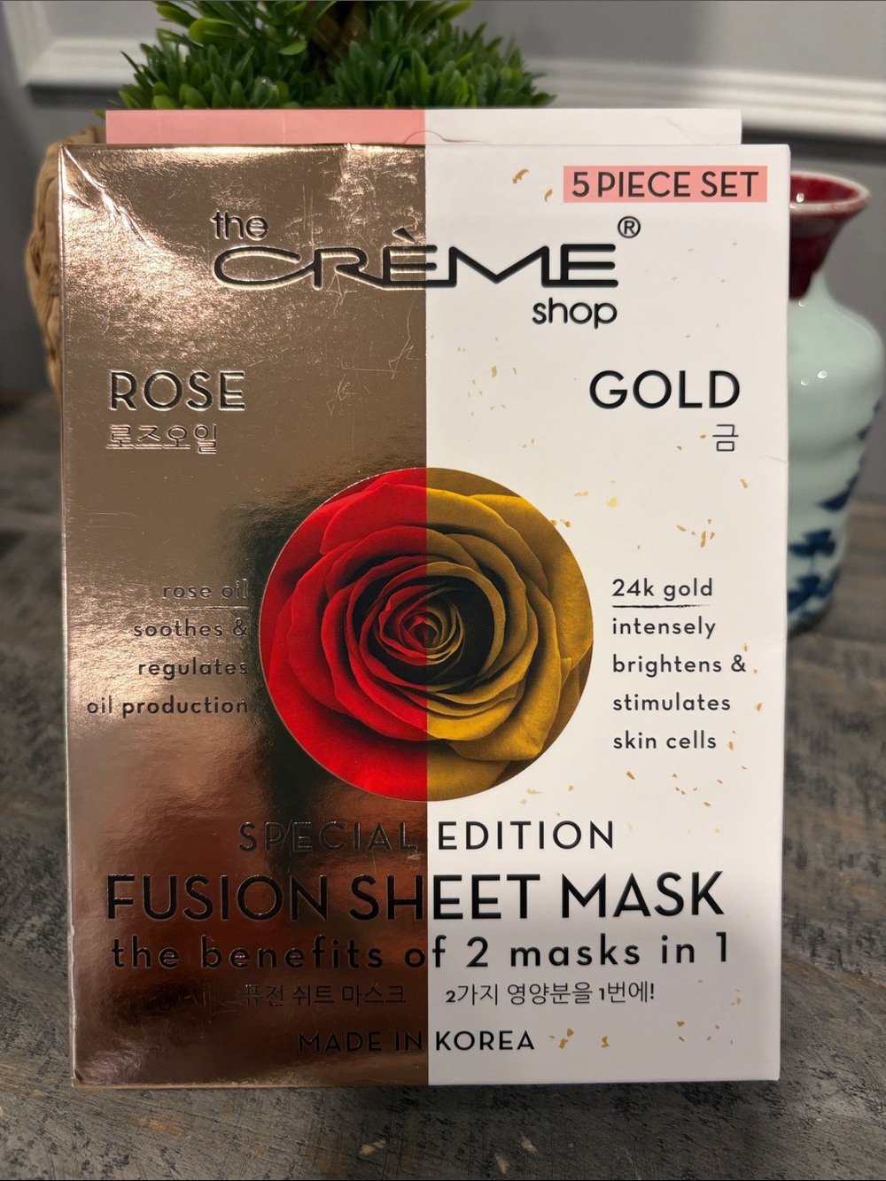 The Creme Shop Rose & Gold Fusion Sheet Mask - 5 Piece Set (Rose/Gold)